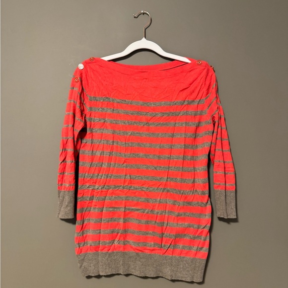Banana Republic Coral and Brown Stripped Sweater Size S - Picture 3 of 4